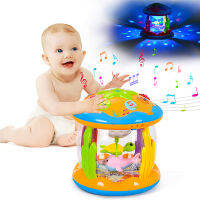 เด็ก4 In 1 Tummy Time Crawling ของเล่นการเรียนรู้สัตว์ทะเล Sensory ของเล่น Light Up Musical Projector สำหรับทารกเด็กวัยหัดเดินของขวัญ