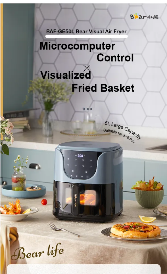 5l Visible Air Fryers Multi-function Household Oil-free Electric
