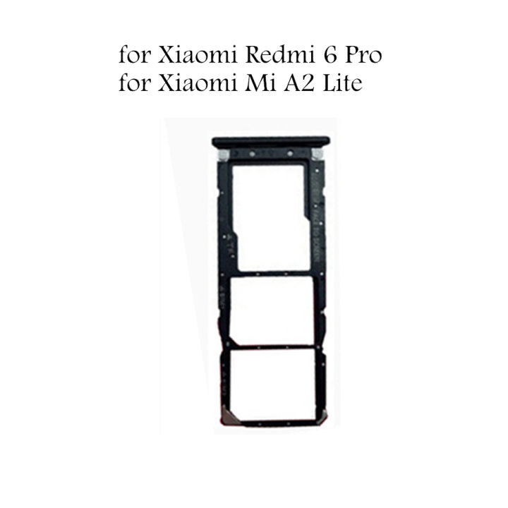 สำหรับ Xiaomi Mi A2 Lite การ์ดที่ใส่ถาดซิมไมโครการ์ด Sd สล็อตอะแดปเตอร์ขาตั้งสำหรับ Xiaomi Redmi 6 Pro อะไหล่ทดแทนการซ่อม