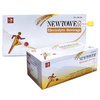 NEWTOWER Electrolyte Beverage เครื่องดื่มเกลือแร่ นิวทาวเวอร์ รสดั้งเดิม 50 ซอง 2 กล่อง