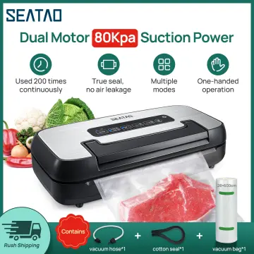  SEATAO VH5188 Automatic Vacuum Sealer Machine, 90kPa  Multifunction Commercial Vacuum Food Sealer For Food Preservation, Dry &  Moist & Food & Extended Modes, LED lights, Double Seal: Home & Kitchen