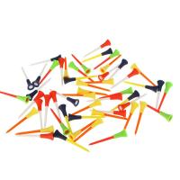 Laogeliang 50ชิ้น/ถุง MULTI COLOR Plastic Golf Tees 83mm ทนทานเบาะยางด้านบน Golf TEE