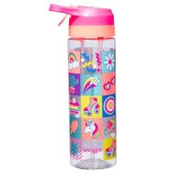 กระติกน้ำ สเปรย์+หลอดดูด Smiggle splitz straw water bottle-Glee- โพนี่ ส้ม