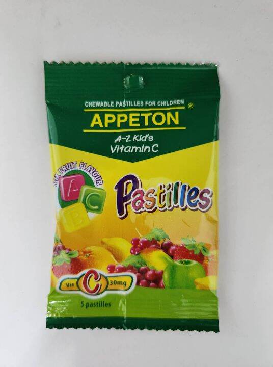 APPETON AZ KID'S VITAMIN C PASTILLES MIX FRUIT FLAVOUR 1 SACHET X 5