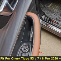 ภายในจัดเก็บอุปกรณ์เสริมสีดำด้านหน้าประตู Handle กล่องตกแต่ง2PCS Fit สำหรับ Chery Tiggo 5X 7 8 Pro 2020 2021