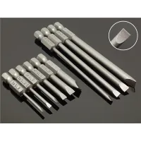 50/100mm 2.0-6.0mm Magnetic Flat Head Slotted Tip Screwdrivers Bits 1/4 quot; Driver Bits Hand Tools Screwdriver Drill Bit Set