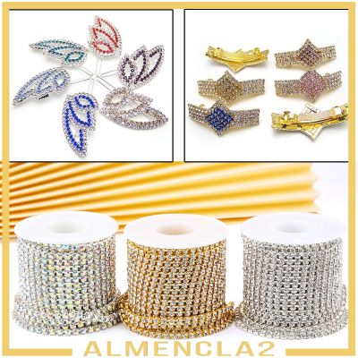 [Almencla2] Diy คริสตัล 10 หลา Rhinestone สายโซ่สําหรับเย็บผ้า