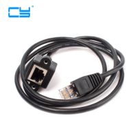 Black 3M 30cm 50cm 150cm RJ45 Male to Female Ethernet Screw Lock Panel Mount LAN Network Extension Line Cord Cable