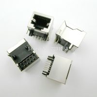 HVJ-10pcs/lot Per Lot Rj45 Metal 8 Pin Female Pcb Right Angle Board Jack Connector 8p8c