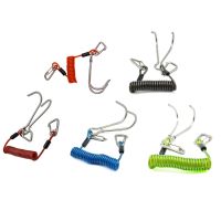 Double Head Dive Reef Rafting Hook Stainless Steel Reef Hook Spiral Coil Spring Cord Dive Safety Accessory