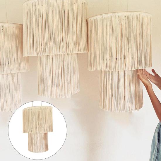 Loviver macrame chụp đèn đèn treo bìa handwoven thảm bohem tua sang trọng - ảnh sản phẩm 1