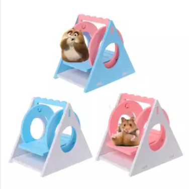 HengSong Pet Hamster Toy Swing Ecological Wood Colorful Bridge  Seesaw Accessories