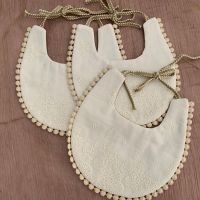 【YD】 1Pc Cotton Embroidery Sided Baby Bibs Saliva Newborn Toddler Boys Feeding Burp Cloths Bandana Scarf