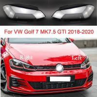 ฝาครอบไฟหน้ารถสำหรับ MK7.5กอล์ฟ VW GTI 2018 2019 2020ขวา/ซ้ายแทนโป๊ะเลนส์ใสอุปกรณ์เสริมรถยนต์แก้ว