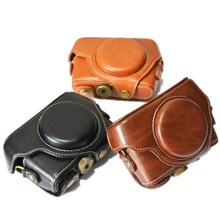 Sony ZV1 Pu Leather Camera Case Bag Pouch For Sony ZV1 With Shoulder
