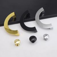 European Modern Minimalist Semi-Circular Knob Zinc Alloy Cabinet Drawer Shoe Door Pull Furniture Handle Door Hardware Locks