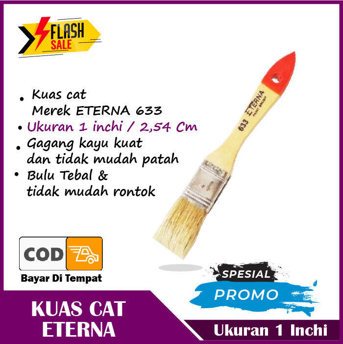 Kuas Cat Eterna Untuk Cat Kayu Dan Besi Kuas Gagang Kayu Tebal Murah