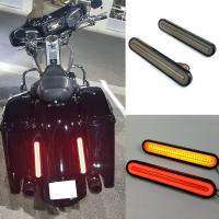 Dual Rear Fender/Bagger Vertical Mount LED Rod Light Kit, Motorcycle Turn Signal Light Back Light Brake Light Full LED 3-In-1