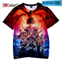 2023 Customized Fashion ColorCoral New 3D Print T Shirt Stranger Things T-shirt Men Women Short Sleeve Tops Hot TV Series Camiseta Summer Cool Cosplay Costume Halloween，Contact the seller for personalized customization