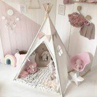 130cm Tipi tent for kids Play-Tent Teepee House Wigwam Room Childrens Tent Game-House Triangle Teepee Canvas Sleeping Dome