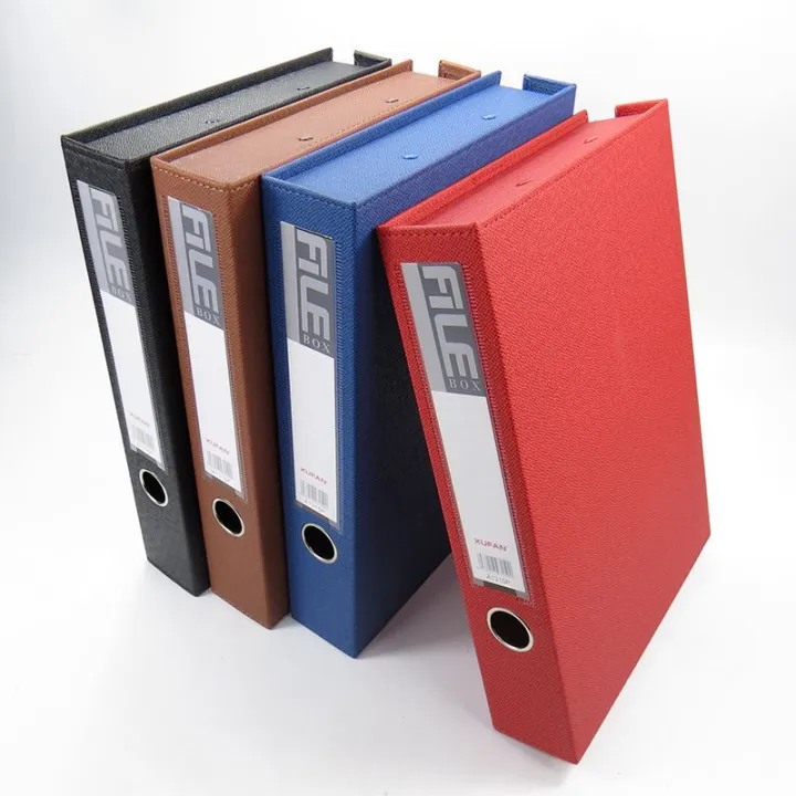 A4 Office File Box PVC File Box Side Label Accounting Voucher Data Box