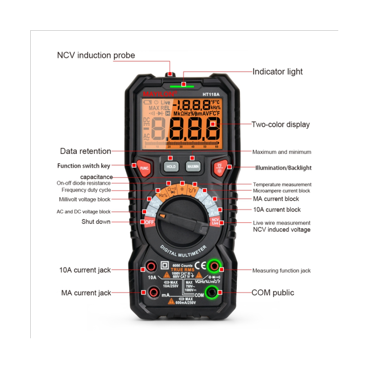 mayilon-ht118a-digital-multimeter-auto-range-ncv-hz-ture-rms-ac-dc-6000-counts-high-precise-multimetro-testers