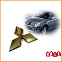 แผ่นป้ายโลโก้ติดรถยนต์ Logo ด้านหน้ากระจัง Logo Mitsubishi สีทอง ขนาด 14 cm TRITON 2005-2014**การันตีคุณภาพ**