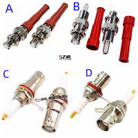 ทองเหลือง RF 1ชิ้นปลั๊กตัวเมียบีเอ็นซีกั้นน็อต SHV 5000V /3000V RP เต้ารับตัวผู้ BNC จีบ RG6 RG5แรงดันสูง5KV ขั้วต่อ RF โคซายน์สำหรับ RG58 RG142