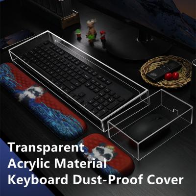Acrylic Mechanical Keyboards Cover Transparent Anti Dust Durable for Desktop Office - 490x203x60mm