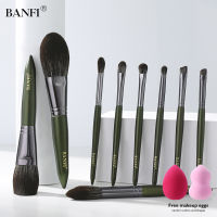 BANFI 9pcs Avocado Green Professional Makeup Brush Set Eyebrow Powder Foundation Eyeshadow Brush Cosmetic Tools shadow brush