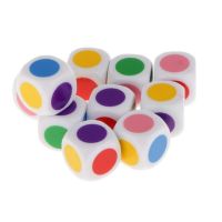 【LZ】 Multicolor acrílico cubo dados grânulos seis lados cor dados portátil jogos de mesa brinquedo 16mm 10pcs