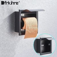 Matte Black Toilet Paper Holder Stainless Steel Wall Mounted Chrome Bathroom Roll Tissue Paper Rack With Cover Toilet Roll Holders