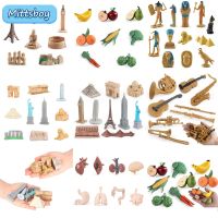 Montessori Math Toy Simulation Building Model Human Body Instrument Vegetable Pyramid Architecture Educational Toy for Children