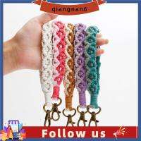 สายคล้องกุญแจถักเครื่องประดับแฮนด์เมด QIANGNAN6แบบทำมือโซ่ร้อยโทรศัพท์มือถือเชือกคอตตอนป้องกันการสูญหายสายคล้องข้อมือ