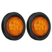 4LED Trailer Round Side Marker Indicators Light Signal Lamp Clearence Light Redamber 12V 30V รถไฟท้ายด้านหลัง