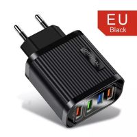 ปลั๊กเครื่องชาร์จ Eu Us Usb 4 48W 5V 3a ชาร์จเร็วอะแดปเตอร์แบบพกพาเครื่องชาร์จติดผนังสำหรับ Iphone Ipad Mini Samsung โทรศัพท์มือถือ Xiaomi