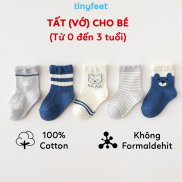 Tất Vớ Cotton Cho Bé Trai Bé Gái Không Xù Lông Không Bai Rão TINYFEET KS01