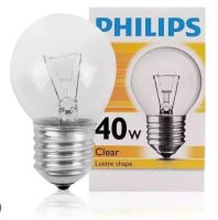 หลอดไส้ ทรงปิงปอง แก้วใส 40W ขั้ว E27 ยี่ห้อ PHILIPS หลอดปิงปอง