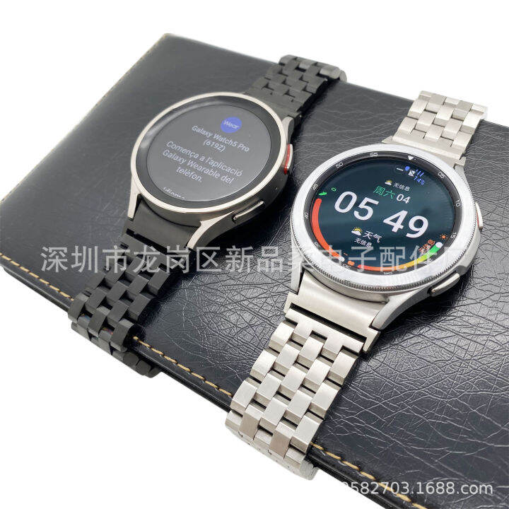 สำหรับ-samsung-watch5-สายนาฬิกาห้าลูกปัดรุ่นใหม่-galaxy-watch45-สายนาฬิกาสแตนเลสสตีลห้าเม็ด