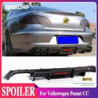 Suitable for Volkswagen Passat CC spoiler 2009 2017 Shark style with LED light diffuser bumper guard carbon fiber rear lip