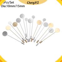 CHONGXI 10pcs/set แฟชั่น งานฝีมือ DIY การทำเครื่องประดับ ถาดหลังเบี้ย อุปกรณ์เสริมเข็มกลัด เข็มหมุด จี้