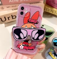 เคส Mrhaha + แว่นกันแดดแป้นหูช้างสำหรับไอโฟน15 14 13 12 11 Pro Max X Xr Xs Max 7 8 Plus SE 2020เคสครีมแฟชั่นเคสป้องกันซิลิโคนที่ใส่อุปกรณ์เสริมเด็กผู้หญิงพร้อมส่ง