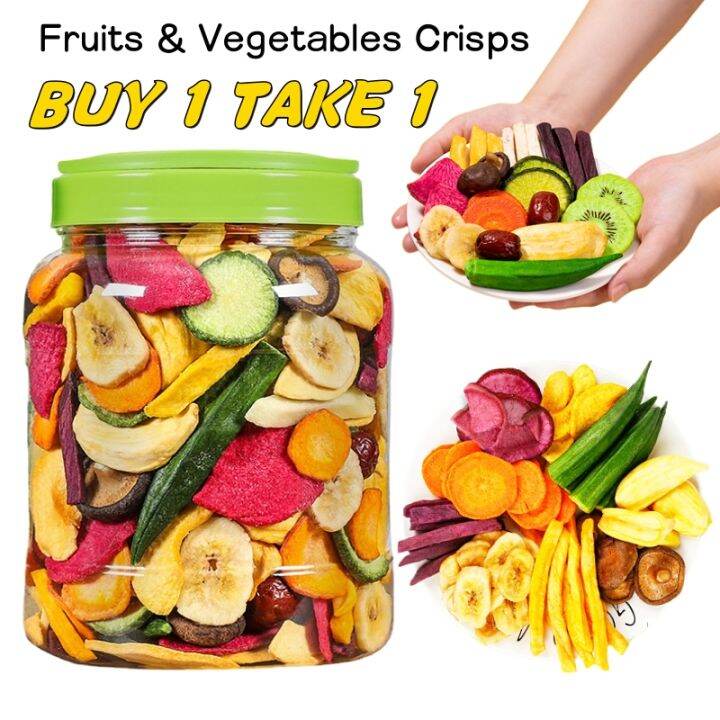 （Buy 1 Take 1）Dried Mixed Fruit And Vegetable Chips 10 Types Crispy Vegetables Chips Dried