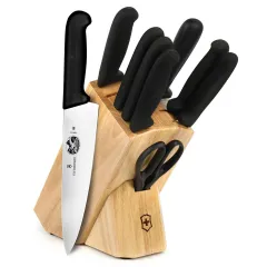 Victorinox 7-Piece Fibrox Handle Cutlery Set with Black Canvas Knife Roll