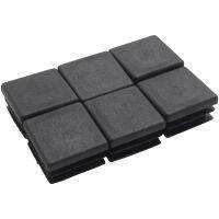 100pcs Plastic Square Tube Inserts End Blanking Caps 20mm x 20mm Black