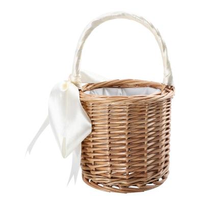 1pc Practical Wicker Basket Handwoven Champagne Red Wine Basket Picnic Basket Wedding Flower Baskets For Outdoor Barbecue Picnic