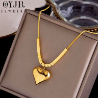 OYJR สร้อยคอผู้หญิงเท่ๆ จี้หัวใจ สร้อยทองชุบ 18k สวยเหมือนของจริง