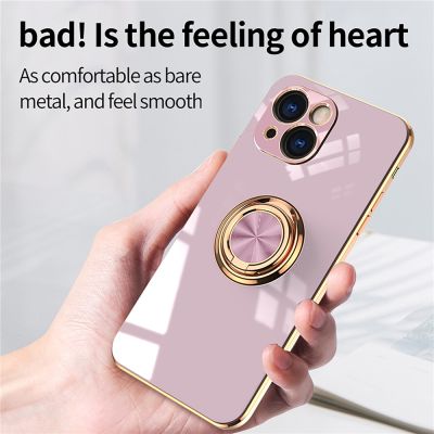 Aesthetic Case for iPhone 12 13 Pro Max Magnetic Grip Ring Holder Luxury Casing Bumper for iPhone 11 XR 7 8 Plus Shockproof Back Cover, Men Women, Black Blue Green Red Pink