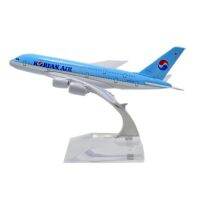 โมเดลเครื่องบิน KOREAN AIR AIRBUS A380 (16 cm) ทำด้วยเหล็ก พร้อมฐานตั้งโชว์ งานดี งานละเอียด - ของขวัญ ของสะสม ตั้งโชว์เสริมฮวงจุ้ย