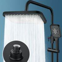 Bernicl Black Large 12 Inch Rainfall Shower Head High Pressure Top Sprayer Single Bathroom Rain